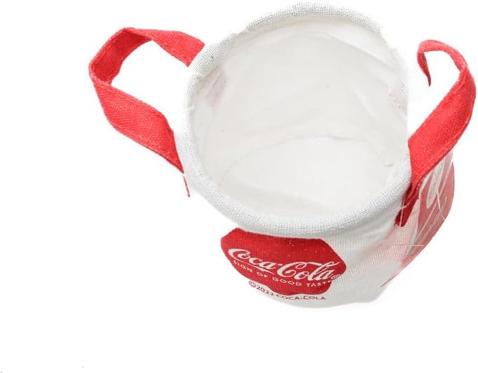 Daiso حافظة ملحقات قماش ديسو مع مقبض - كوكا كولا - أبيض - Image 2